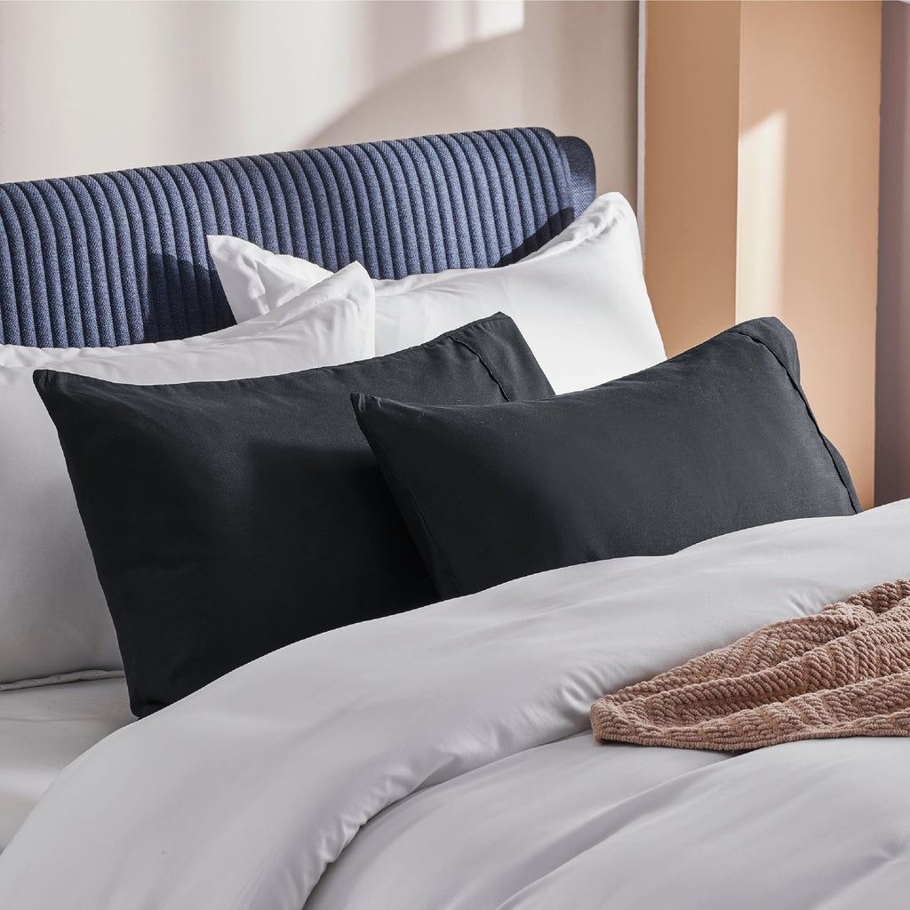 Bedsure Pillowcases Standard Size Set Of 2 - Taupe Standard Pillow Cases 2 Pack 20 X 26 Inches, Brushed Microfiber, Pillow Case Covers With Envelop Closure