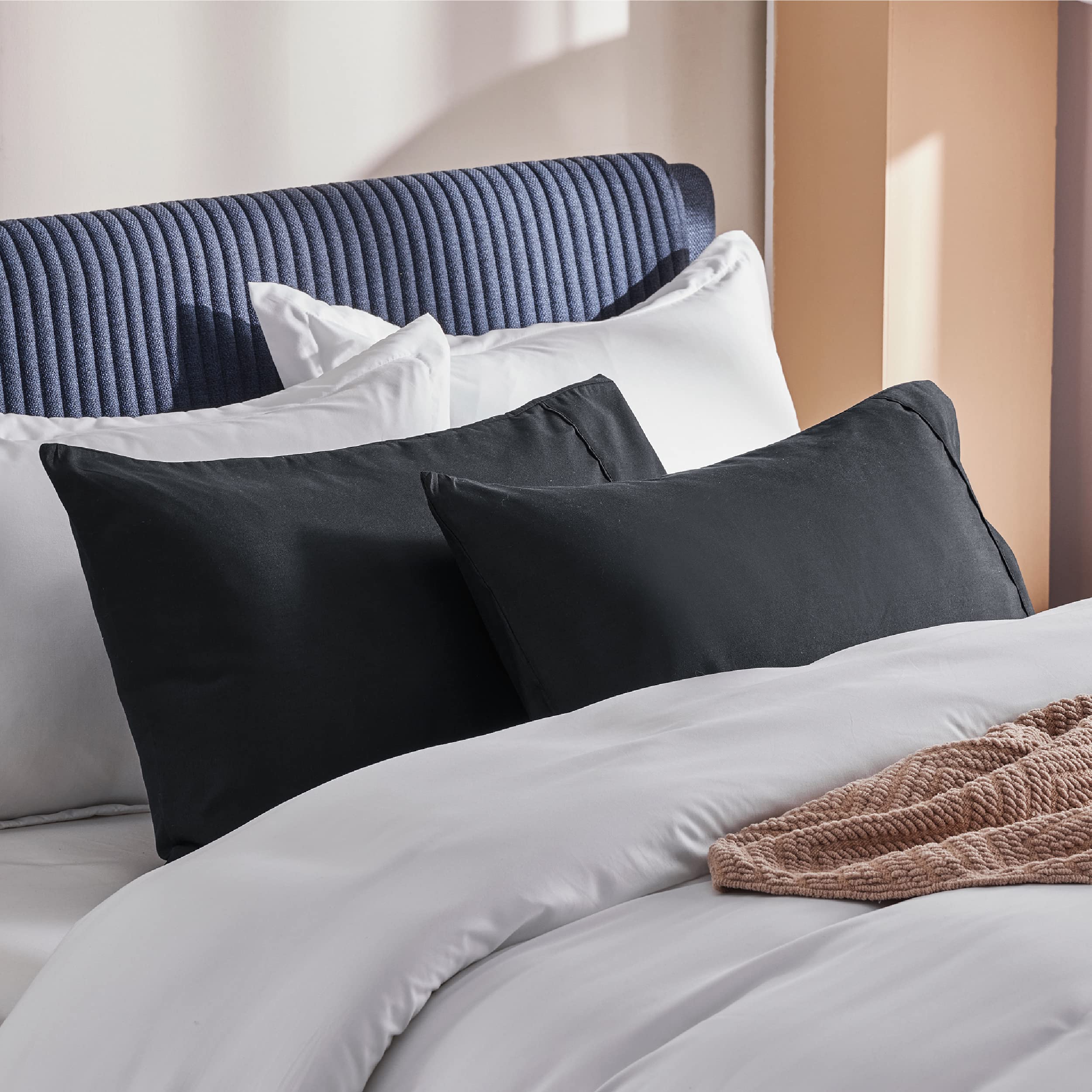Bedsure Pillowcases Standard Size Set Of 2 - Taupe Standard Pillow Cases 2 Pack 20 X 26 Inches, Brushed Microfiber, Pillow Case Covers With Envelop Closure