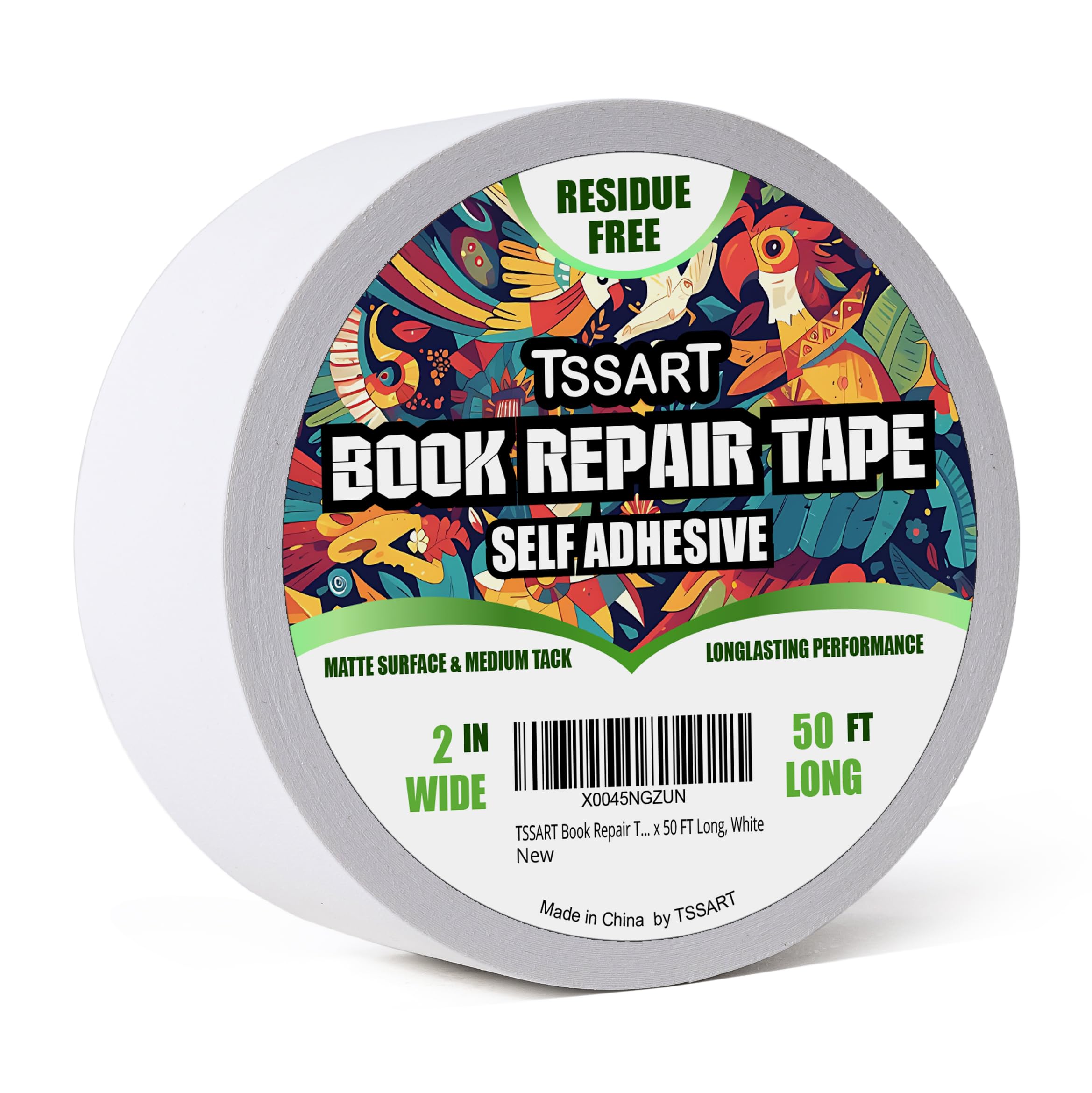 Tssart Book Repair Tape - Self Adhesive Matte Book Binding Tape For Reinforcing Protecting, And Covering Mending Books Old Books