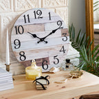 Kecyet Wall Clock - 16 Inch Large Silent Non-Ticking Wall Clocks Battery Operated Coastal Country Style Decorative For Living Ro