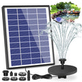 Aisitin 6.5W Solar Fountain Pump Built-In 1500Mah Battery, Solar Bird Bath Fountain With 6 Nozzles, Solar Floating Water Fountai
