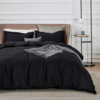 Bedsure Black Duvet Cover California King Size - Soft Double Brushed Duvet Cover For Kids With Zipper Closure, 3 Pieces, Include