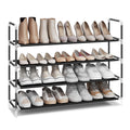 Songmics 4-Tier Shoe Rack, Shoe Storage For Hallway Closet, Slim And Space-Saving, Metal Frame, Non-Woven Fabric Shelves, Black Ulsh054B01