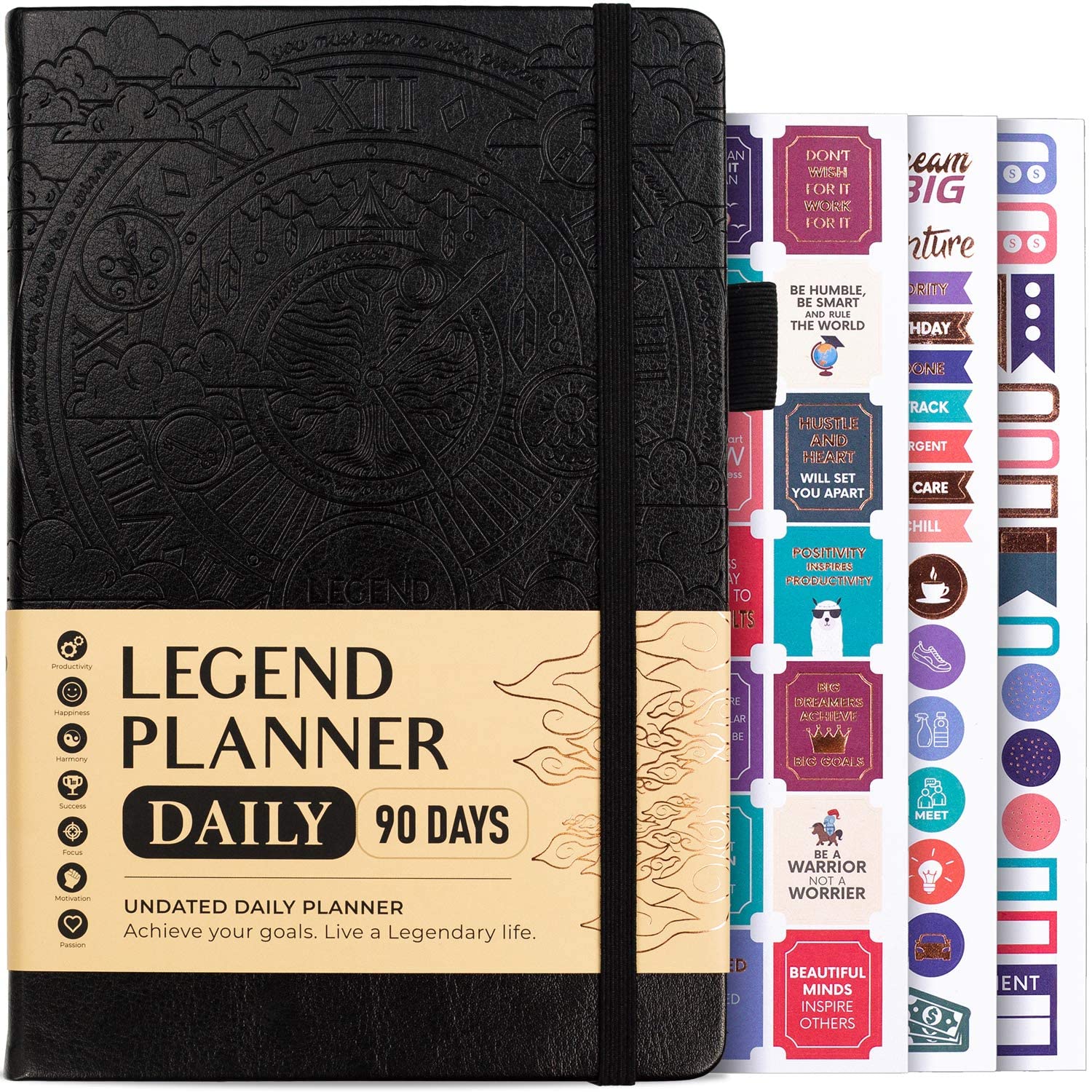 Legend Planner Daily For 3 Months - Undated Monthly Weekly & Daily Planner To Hit Goals. Organizer & Productivity Journal, A5 (B