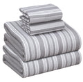 Ruvanti Flannel Sheets Full Size - 100% Cotton Double Brushed Bed Sheets Set, Deep Pockets 16 Inches, All Seasons Breathable & Extra Soft Full Sheets, Warm & Cozy, 4 Piece, Grey Lining