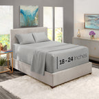 Nestl Extra Deep Pocket Sheets - Fits Mattress 18-24 Inches Deep, Extra Deep Pocket California King Size Sheets, 4 Piece Cal King Sheets, Cal King Sheets Deep Pocket, Silver Gray