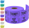 Tacticai 500 Raffle Tickets, Purple (8 Color Selection), Double Roll, Ticket For Events, Entry, Class Reward, Fundraiser & Prize