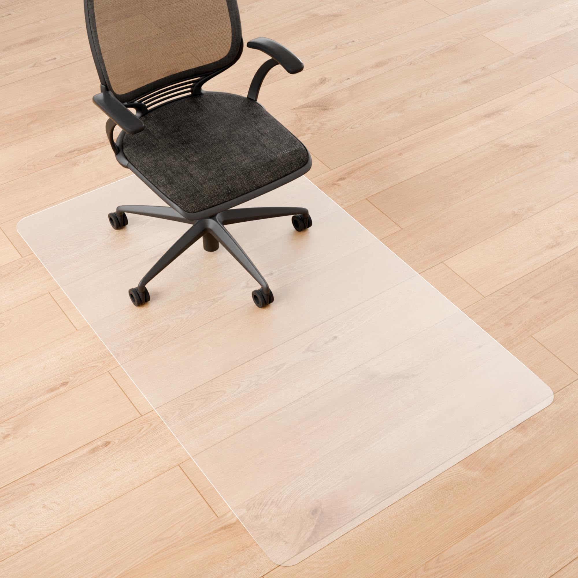 Naturei Chair Mat For Hard Floors- 60' X 36', Office Floor Mat For Rolling Chairs, Clear Plastic Desk Chair Mat, Easy Glide, U