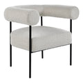 Best Master Furniture Melvin Contemporary Boucle Fabric Accent Black Legs, 1 Chair, Cream