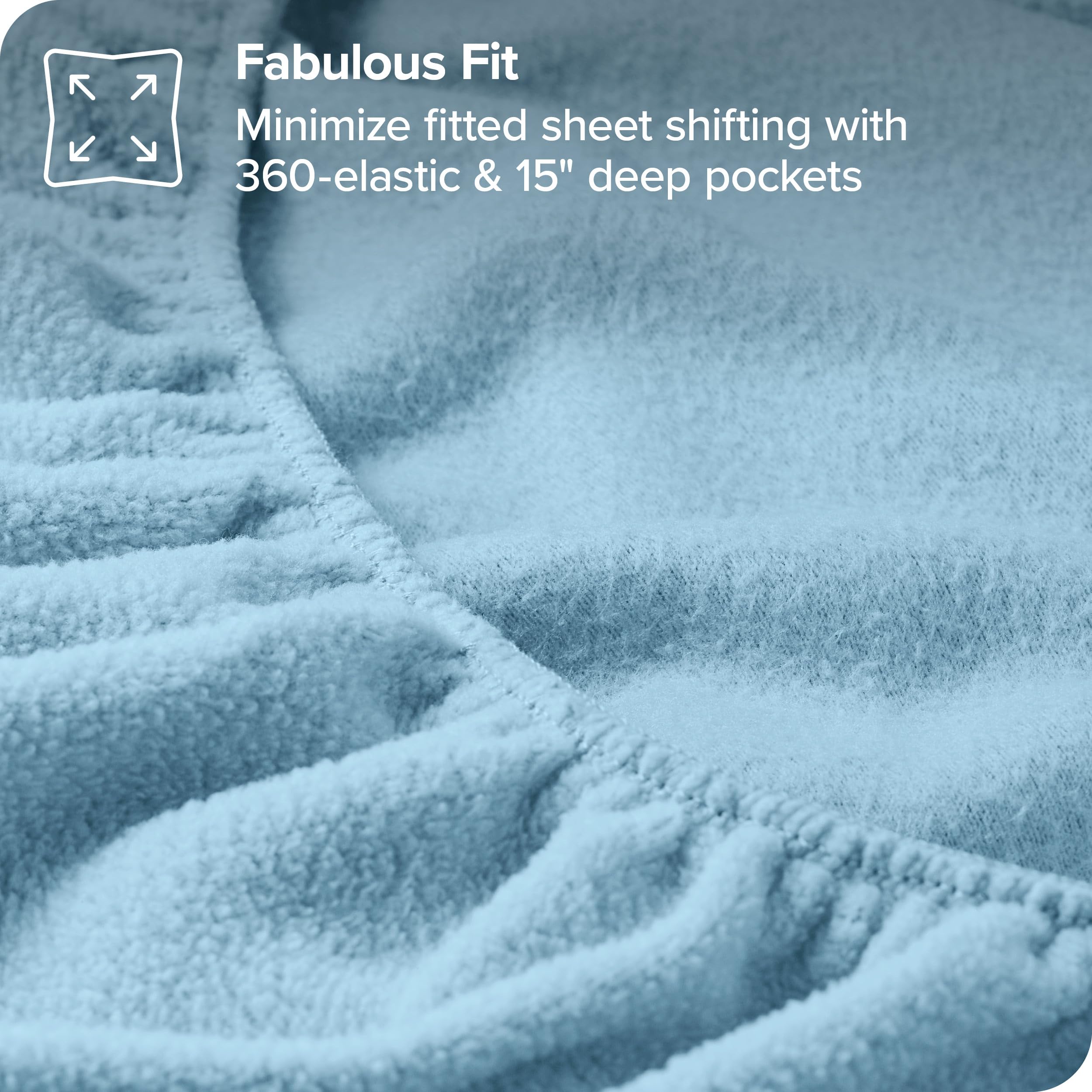 Bare Home Super Soft Fleece Fitted Sheet - Queen Size - Extra Plush Polar Fleece - Deep Pocket - All Season Cozy Warmth (Queen,