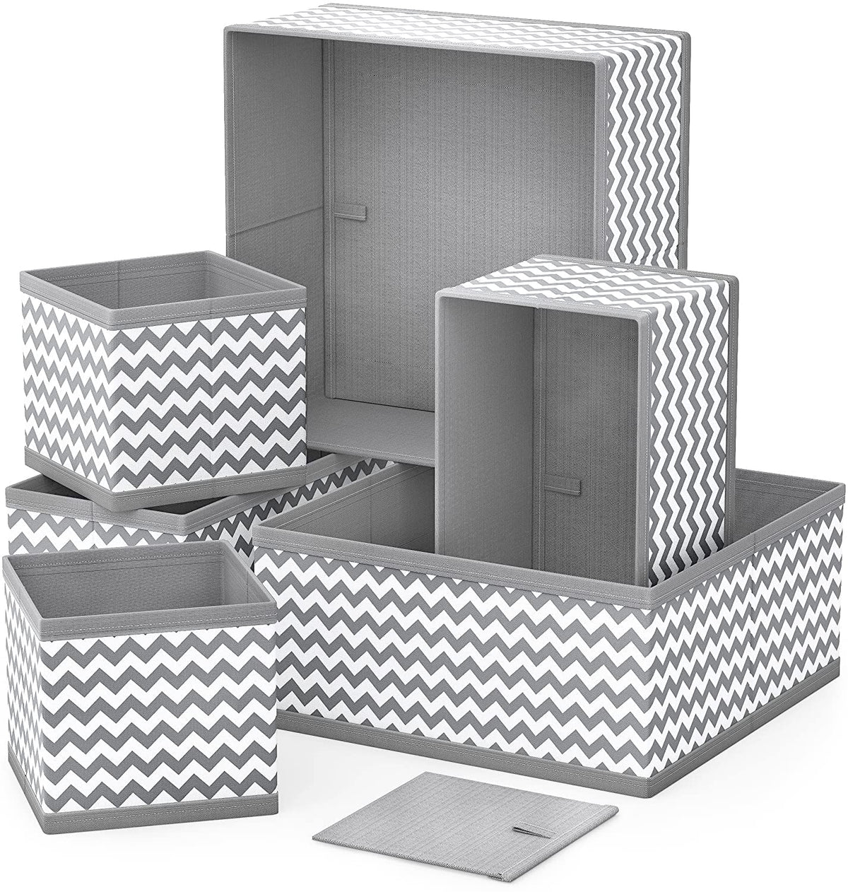 Unyks Star 6 Set Foldable Underwear Drawer Organizer and Closet Dividers, Storage Box for Clothes, Socks, Underwear (Set of 6