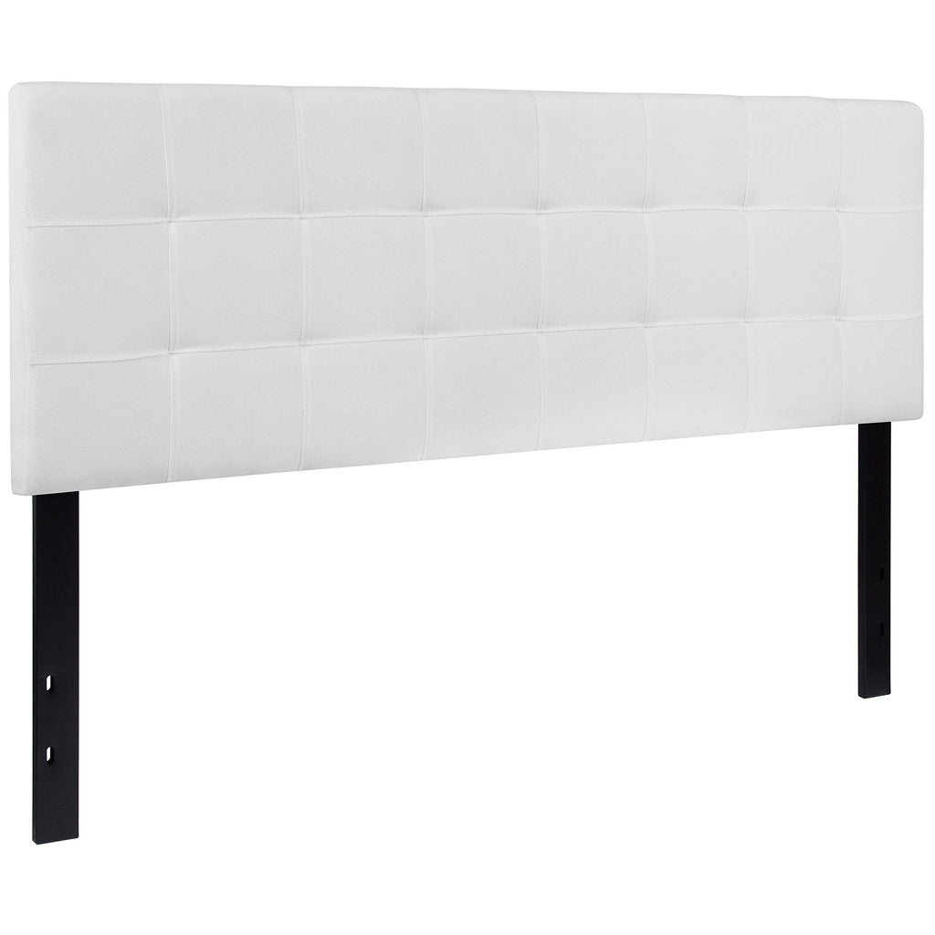 Flash Furniture Bedford Tufted Upholstered Queen Size Headboard In White Fabric