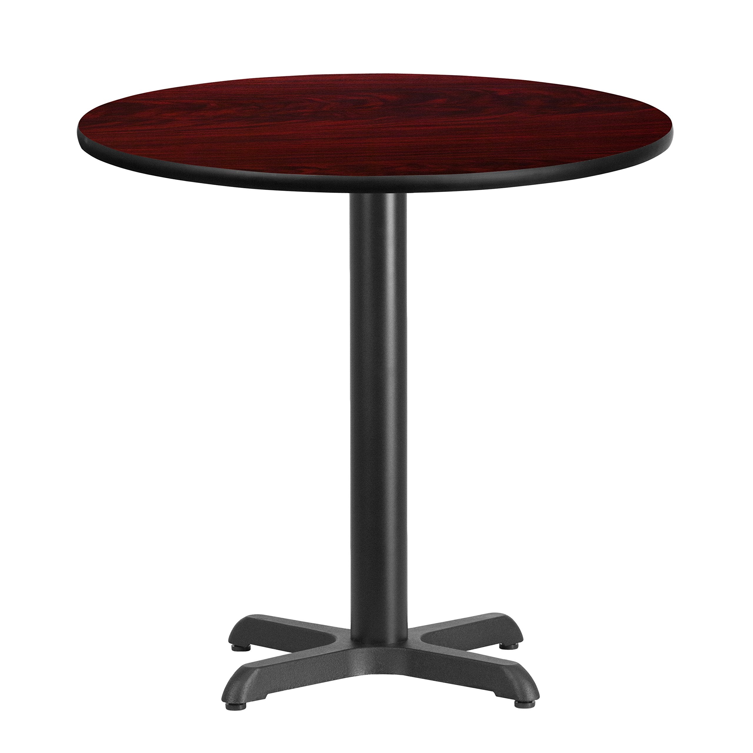 Flash Furniture Graniss 30'' Round Mahogany Laminate Table Top With 22'' X 22'' Table Height Base