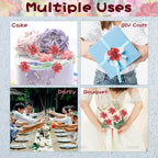 Auear, 50 Pack Artificial Silk Cherry Blossom Flowers Heads Craft Fake Peony Daisy Decor For Bridal Hair Clips Headbands Dress D