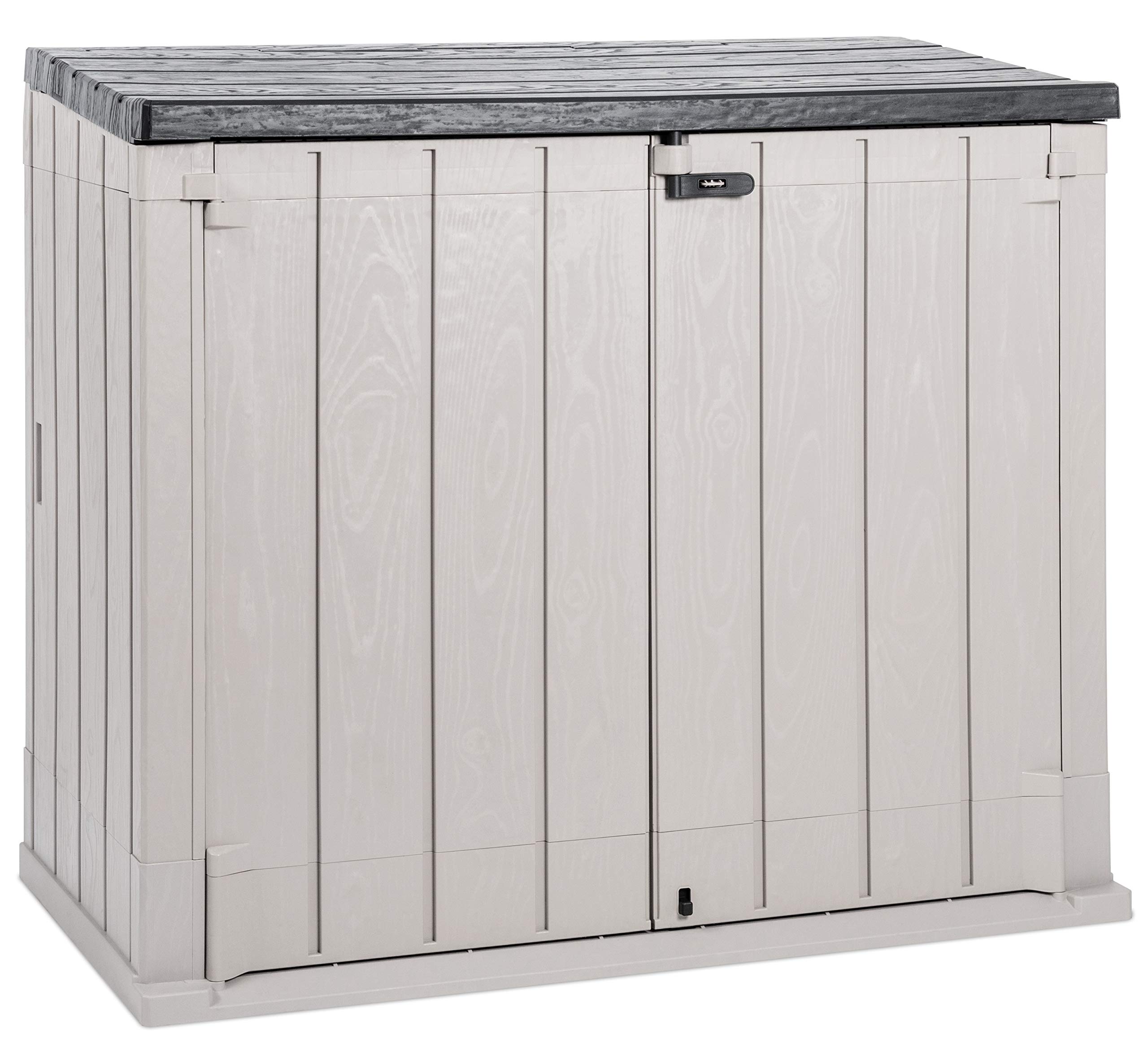 Toomax Stora Way All-Weather Outdoor Xl Horizontal 5 X 3 Storage Shed Cabinet For Trash Can, Garden Tools, & Yard Equipment, Tau