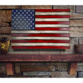 American Furniture Classics Model Small2Comp Small American Flag Wall Hanging Gun Concealment With Two Secret Compartments