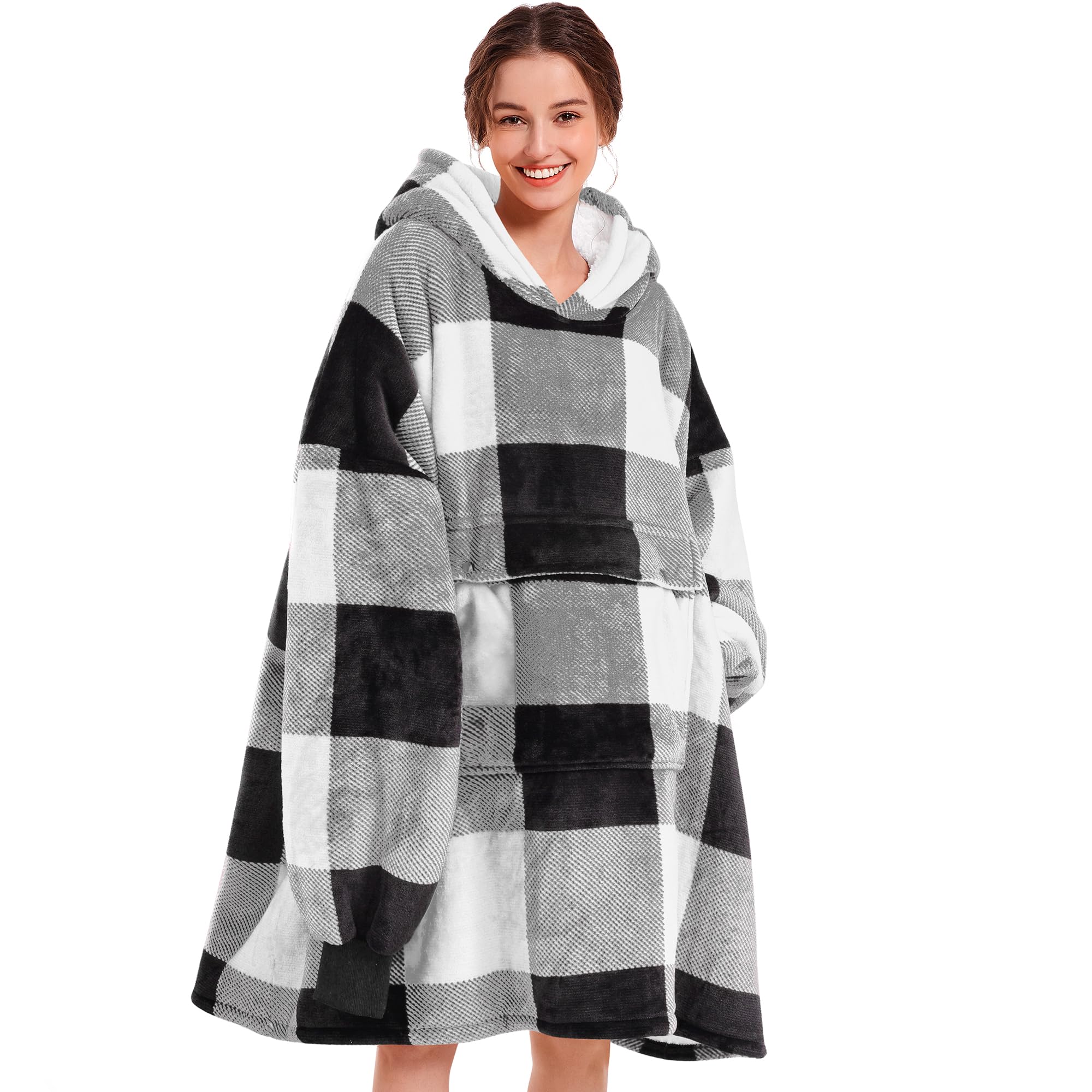 Oversized Blanket Hoodie Blanket For Women,Wearable Blanket Adult Giant Hoodie Cozy Sweatshirt Kawaii Stuff,Birthday Gifts For W