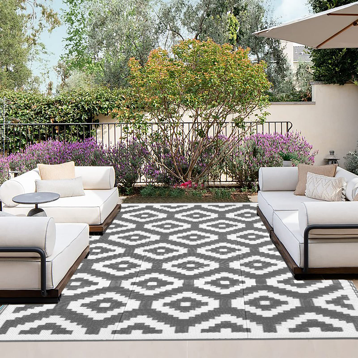 Outdoorlines Outdoor Reversible Rugs For Patio 4X6 Ft - Plastic Area Rug, Stain & Uv Resistant Portable Rv Carpet, Plastic Straw