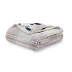 Berkshire Blanket Peanuts Velvetloft Cute Character Snoopy Plush Throw Blanket,Lakeside Plaid Harvest Snoopy And Woodstock Grey,