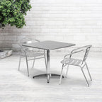 Flash Furniture Mellie 31.5'' Square Aluminum Indoor-Outdoor Table With Base