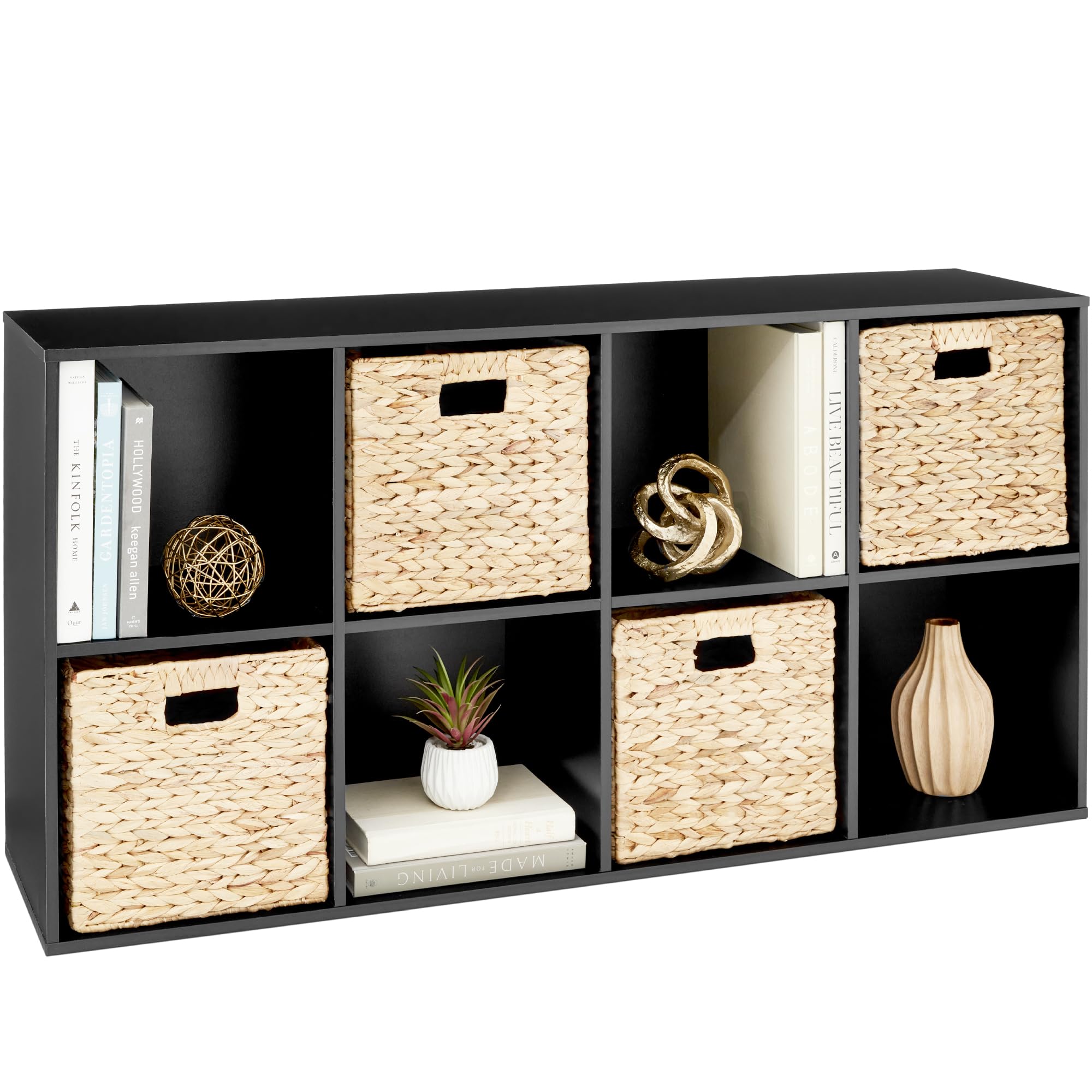Best Choice Products 8-Cube Storage Organizer, 11In Shelf Opening, Bookcase, Display Shelf, Customizable W/ 3 Removable Back Panels – Oak