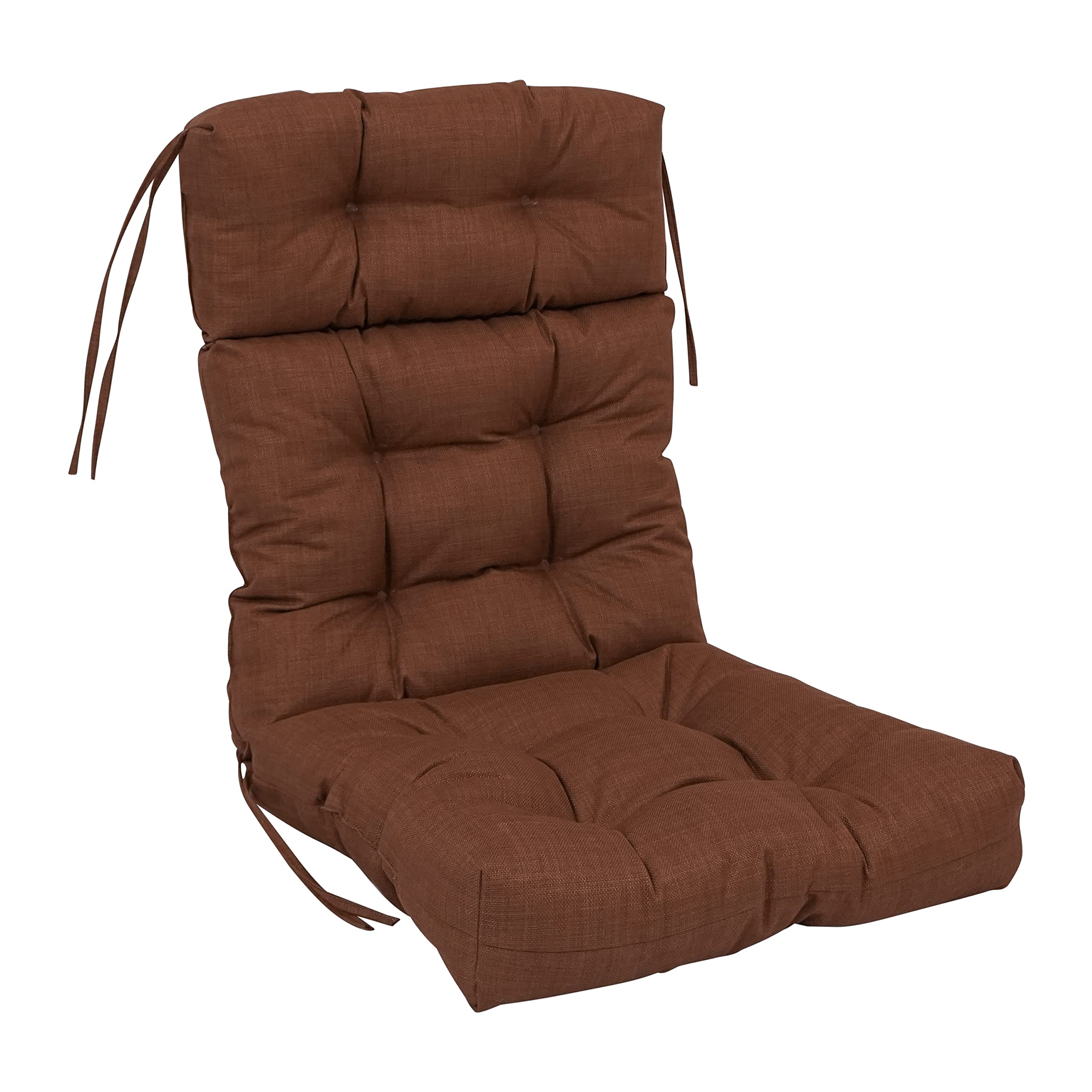 Blazing Needles Indoor/Outdoor Tufted Seat/Back Chair Cushion, 20 x 42, Cocoa