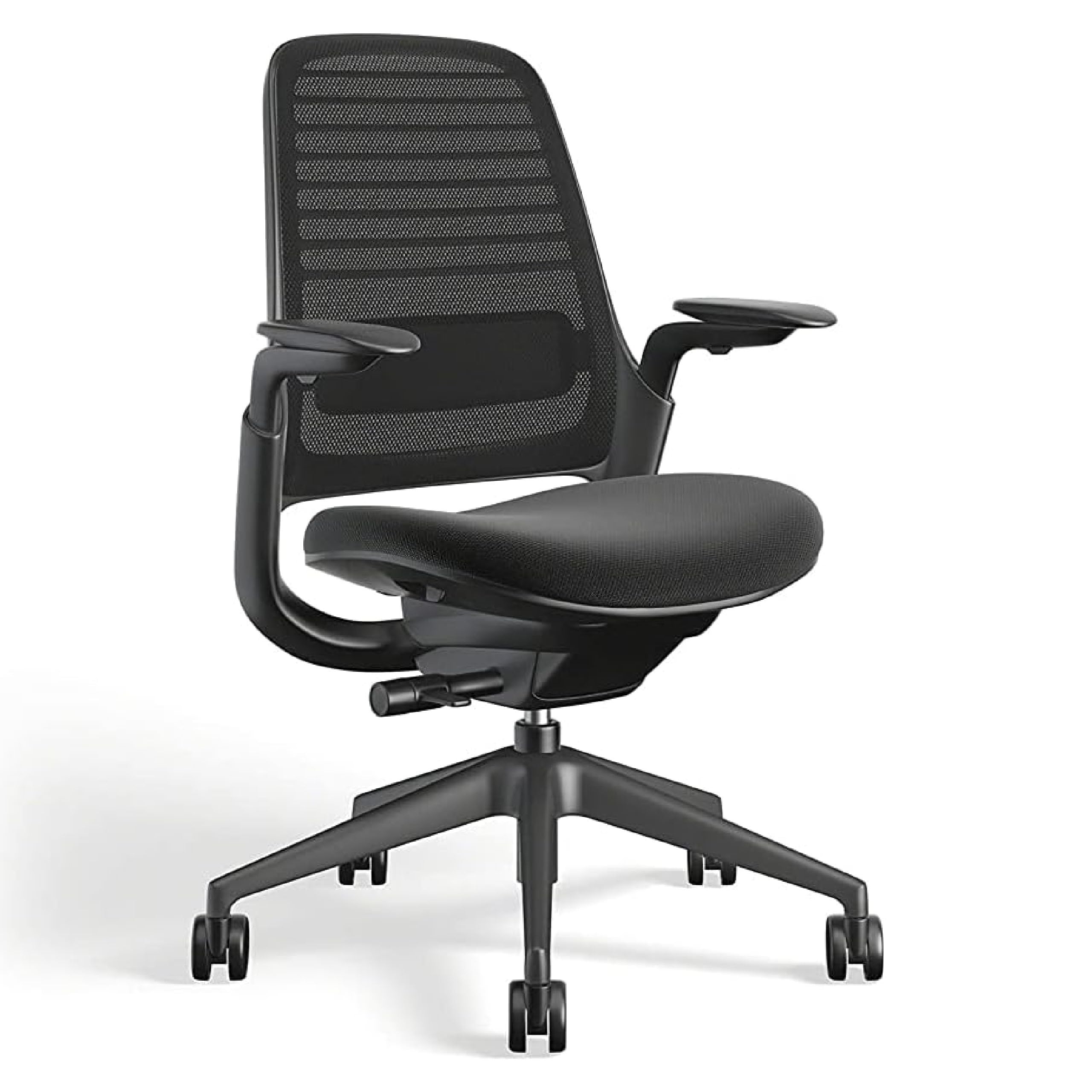 Steelcase Series 1 Office Chair - Ergonomic Work Chair With Wheels For Carpet - Helps Support Productivity - Weight-Activated Controls, Back Supports & Arm Support - Easy Assembly - Licorice
