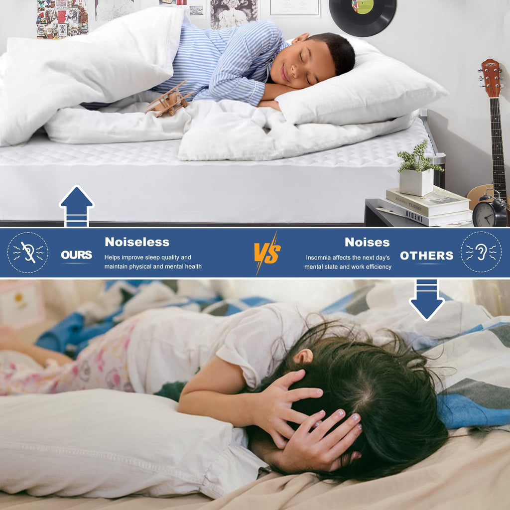 Grt Twin Xl Waterproof Mattress Pad, 100% Waterproof Quilted Fitted Mattress Protector, Noiseless Hollow Cotton Mattress Cover,