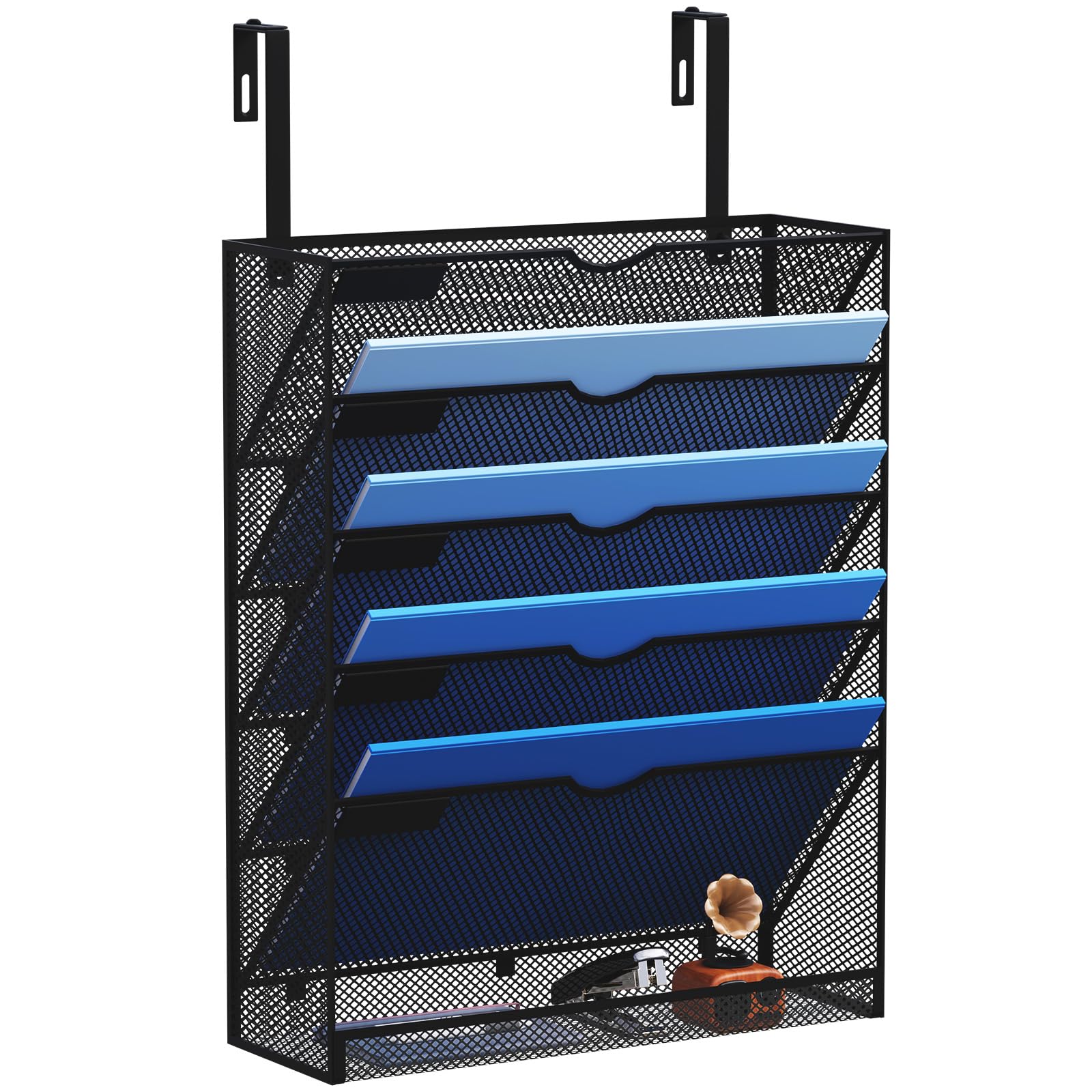 Gdindinfan 6-Tier Hanging File Organizer Office Cubicle Accessories For Work Organizer Wall Mount File Holder For Mails Folders