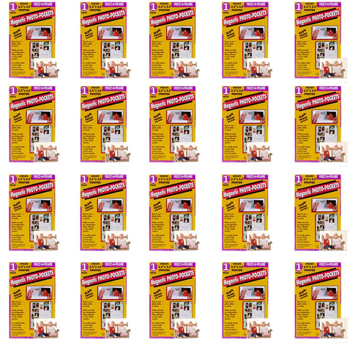 Freez-A-Frame Clear Magnetic Flexible Photo Frames 2.5 x 3 .5 (Wallet size) Pack of 20