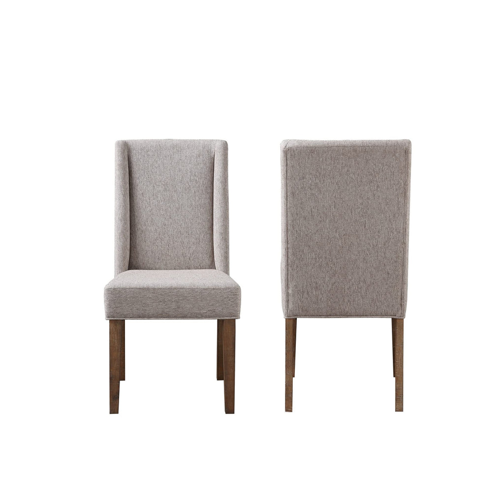Steve Silver Rustic Ranch Upholstered Distressed Finish, Shaped Wood Seat, Heirloom Feel, Driftwood Brown, Set of 2 Side Chair
