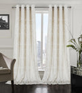 Always4U 100% Blackout Soft Velvet Curtains For Bedroom Living Room Thermal Energy Saving 120 Inches Long Luxury Gold Foil Print