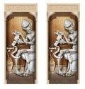 Beistle 2-Pack Mummy Restroom Door Covers, Spooky Halloween Bathroom Decorations, All-Weather Plastic for Haunted House and Tric