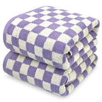Jacquotha Shower Towels for Bathroom 27.5x55 Inches - Quick Dry Bath Towels Soft Towel(2Pack), Cute Towels Checkered Towels Set 