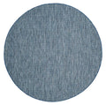 SAFAVIEH Courtyard Collection Area Rug - 53 Round, Navy & Grey, Non-Shedding & Easy Care, Indoor/Outdoor & Washable-Ideal for P