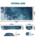 Artso Gaming Mouse Pad Extended, Keyboard Wrist Rest Pad & Wrist Support Abstract Mousepad Set, Non-Slip Base, Memory Foam Desk