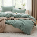 Bedsure Sage Green Duvet Cover Full Size - Soft Prewashed Full Duvet Cover Set, 3 Pieces, 1 Duvet Cover 80X90 Inches With Zipper