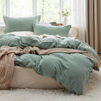 Bedsure Sage Green Duvet Cover Full Size - Soft Prewashed Full Duvet Cover Set, 3 Pieces, 1 Duvet Cover 80X90 Inches With Zipper
