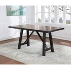 Steve Silver Co Halle Counter Dining Modern Farmhouse Style, Overlapping Diamond Veneer Top, Ebony Finish Table, Brown