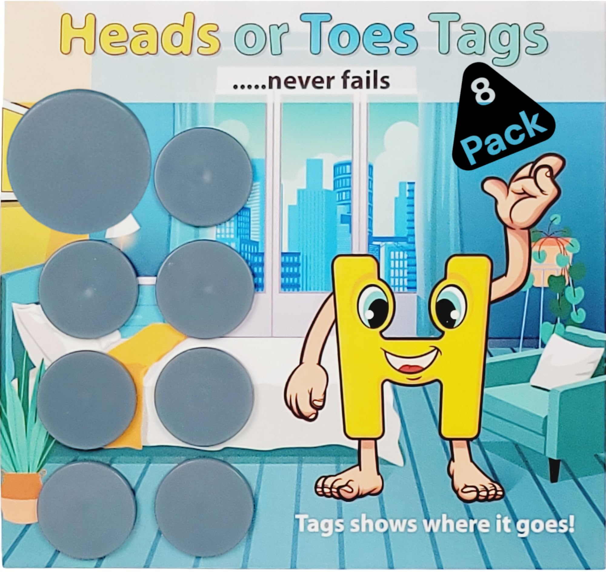 Heads Or Toes Tags | Bed Sheet Marking Tags-Bed Sheet Organizer Are Reusable & Durable Bed Clips For Quick Bed-Making (Gray)