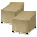 Wleafj Outdoor Chair Covers Waterproof, Khaki Lawn Patio Furniture Covers, Heavy Duty Wicker Garden Sofa Chair Cover, 2 Pack - 36' W X 37' D X 36' H