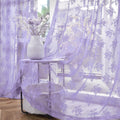 Kotile Light Purple Sheer Curtains 63 Inch Length, 2 Panels, W42 x L63 Inch Each, Country Rustic Floral Vintage Lace Curtains fo