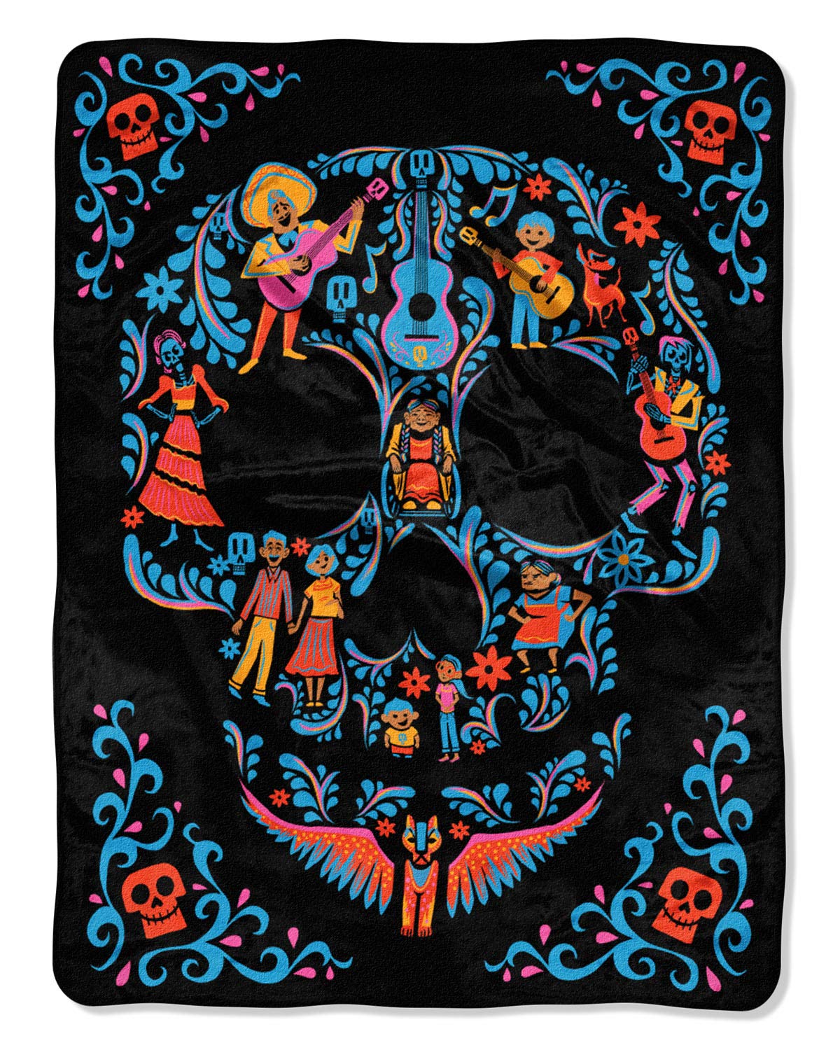 Disney Pixar Coco Family Tree Fleece Super Plush Throw Blanket 46 x 60 (117cm x 152cm)