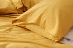F.Y.Dreams 100% Washed Cotton Duvet Cover For Weighted Blanket 48X72 Inches With 8 Ties, Zipper On Long Side/Yellow/Just Duvet C