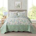 Travan 3-Piece Floral Quilt Super King Quilt Bedding Set, Ultra Soft & Fade Resistant Super King Size Quilt Set For All Season,