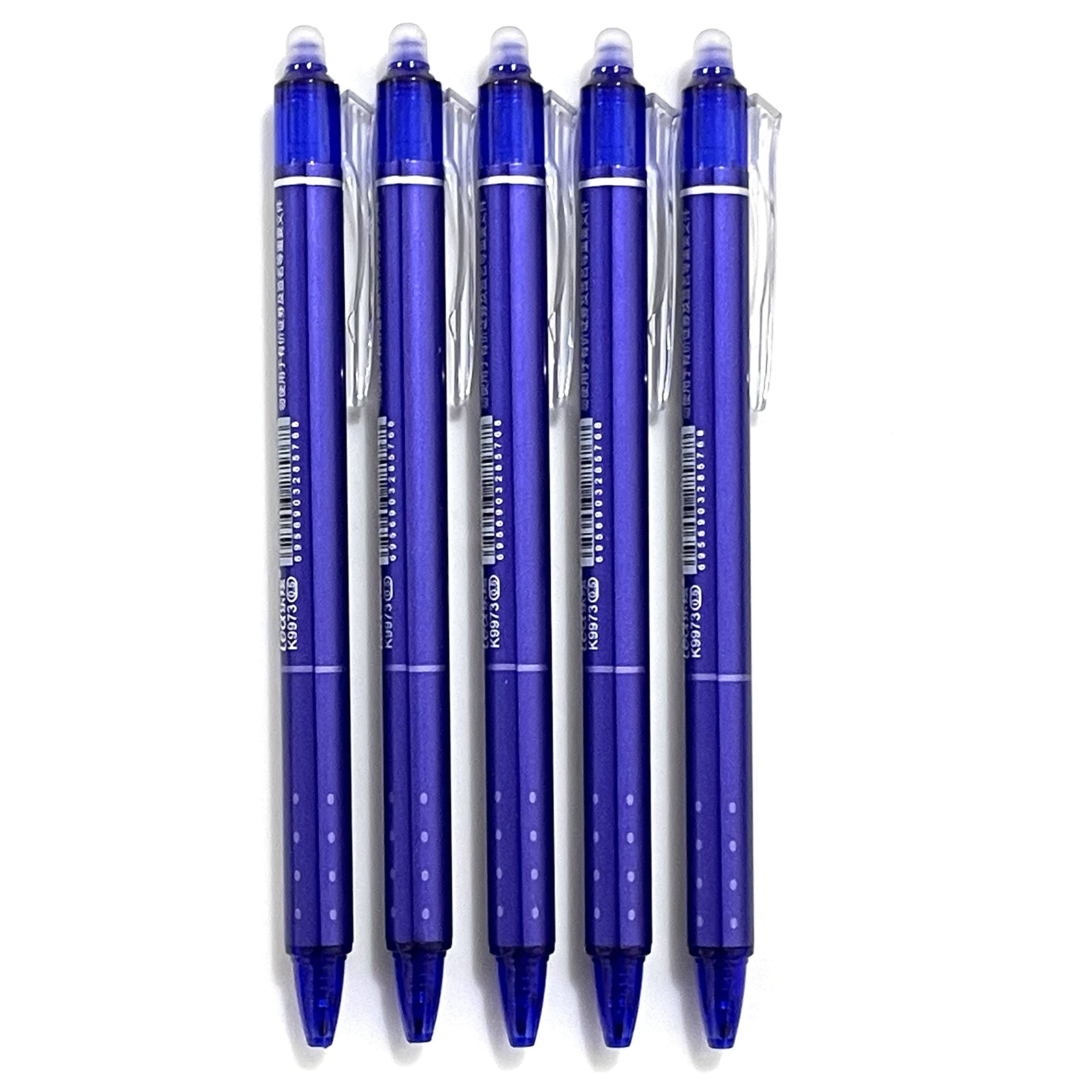 Sencoo 5 Pack Erasable Blue Gel Pens Retractable Erasable Blue Ink Rollerball Pens Students Stationery Office Pens School Prize