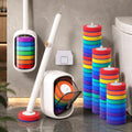 Disposable Toilet Brush, Wall Mounted Toilet Bowl Brush with 35 Colorful Refills, Toilet Bowl Brush with Storage Box for Deep Ba