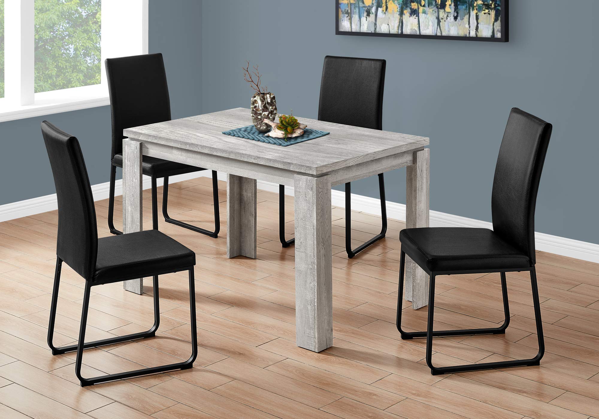 Monarch Specialties 32&quot;X 48&quot; / Grey Reclaimed Wood-Look Dining Table