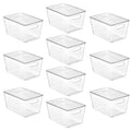 Vtopmart 10 Pack Clear Stackable Storage Bins With Lids, Large Plastic Containers With Handle For Pantry Organizer And Storage,P
