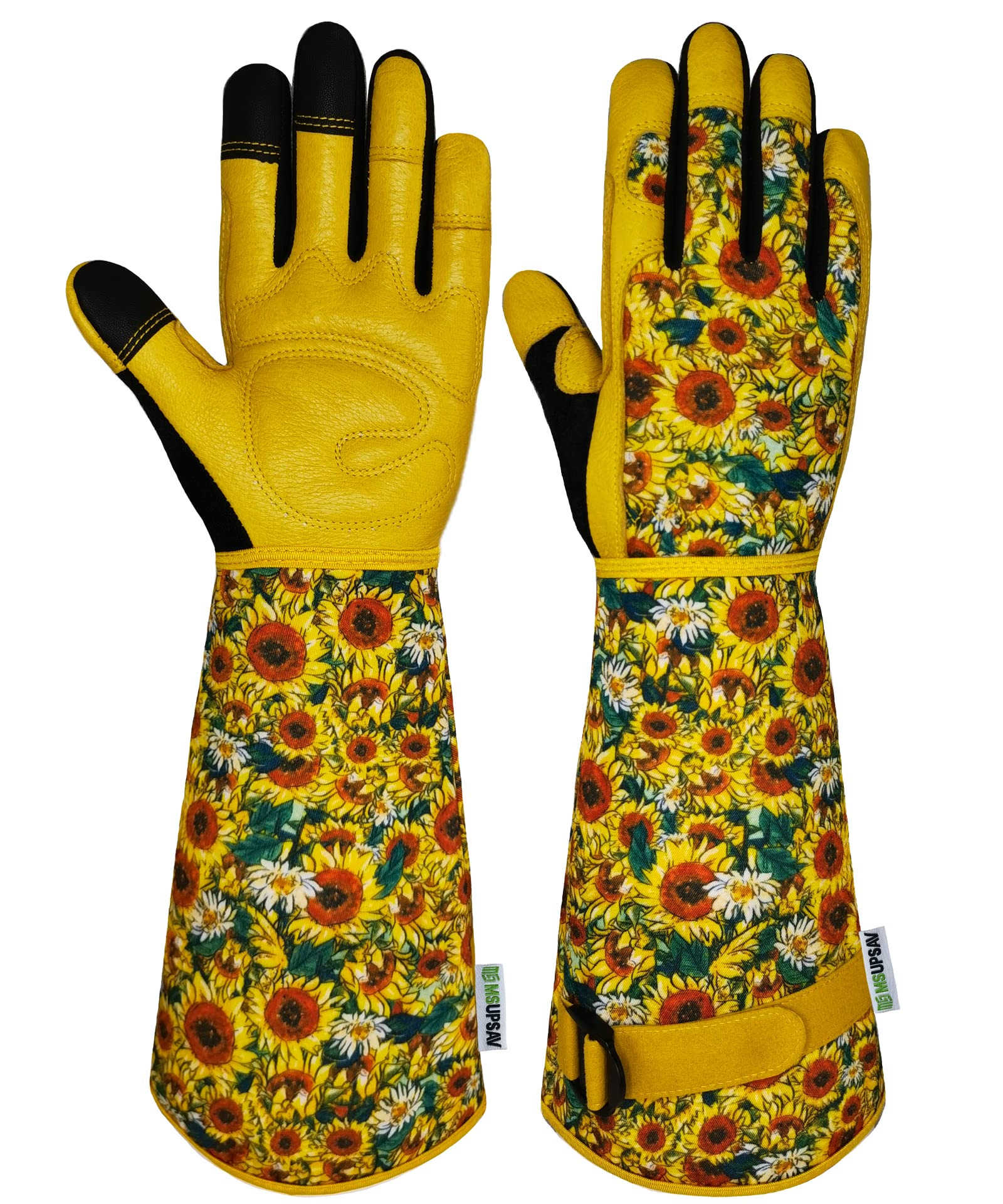 Msupsav Gardening Gloves For Women, Long Garden Gloves,Thorn Proof&Puncture-Resistance Garden Gloves,Long Gauntlet Gloves,Garden